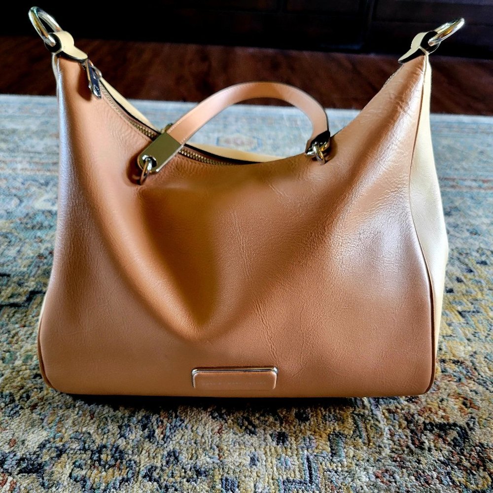 Marc by Marc Jacobs Tan Two Tone Leather Satchel Purse